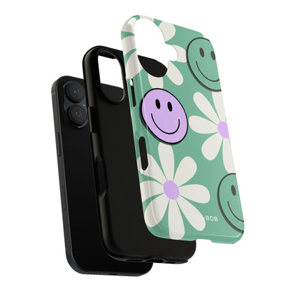 Smiley Daisy Glow iPhone 16 Case - Tough