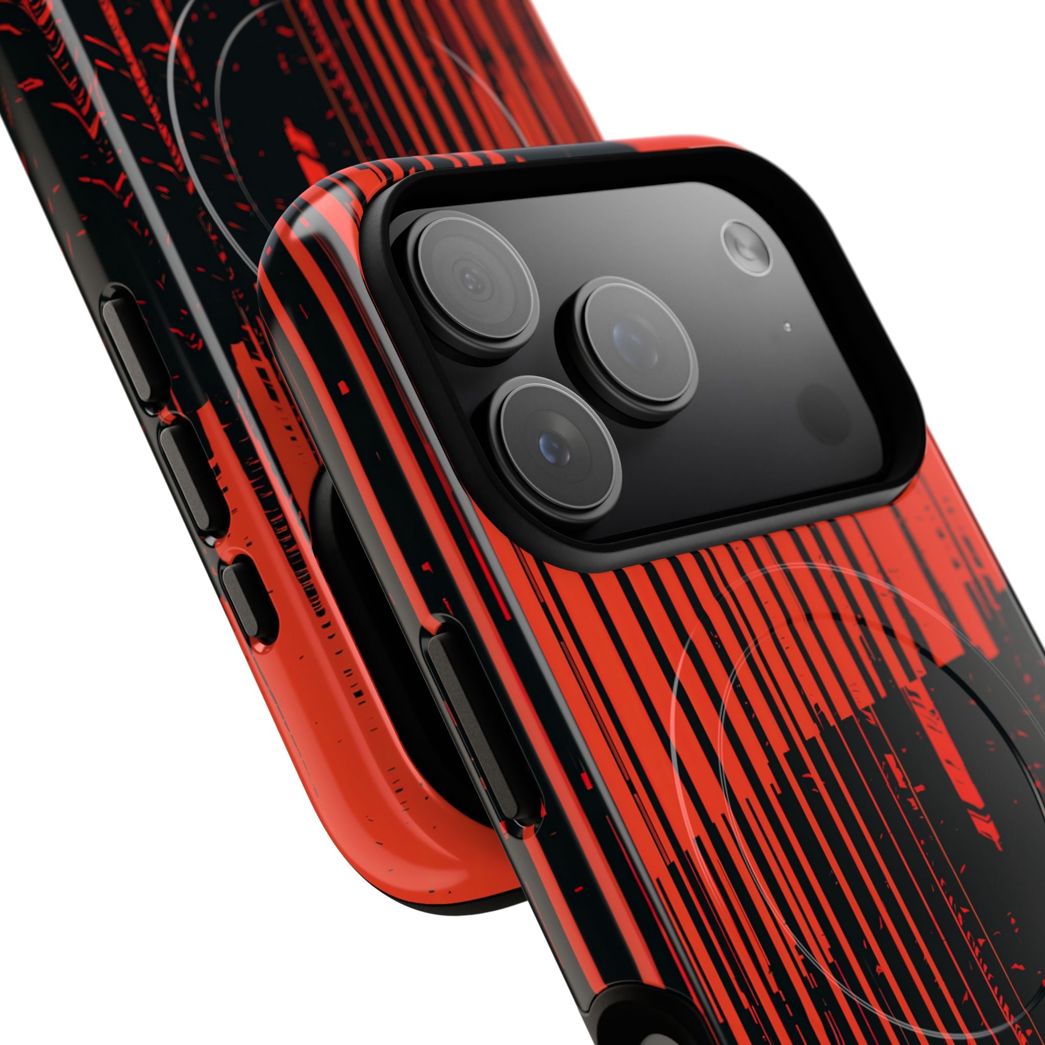 Red Tough 2.0 Magsafe Phone Case for iPhone - Crimson Brutalist Distortion