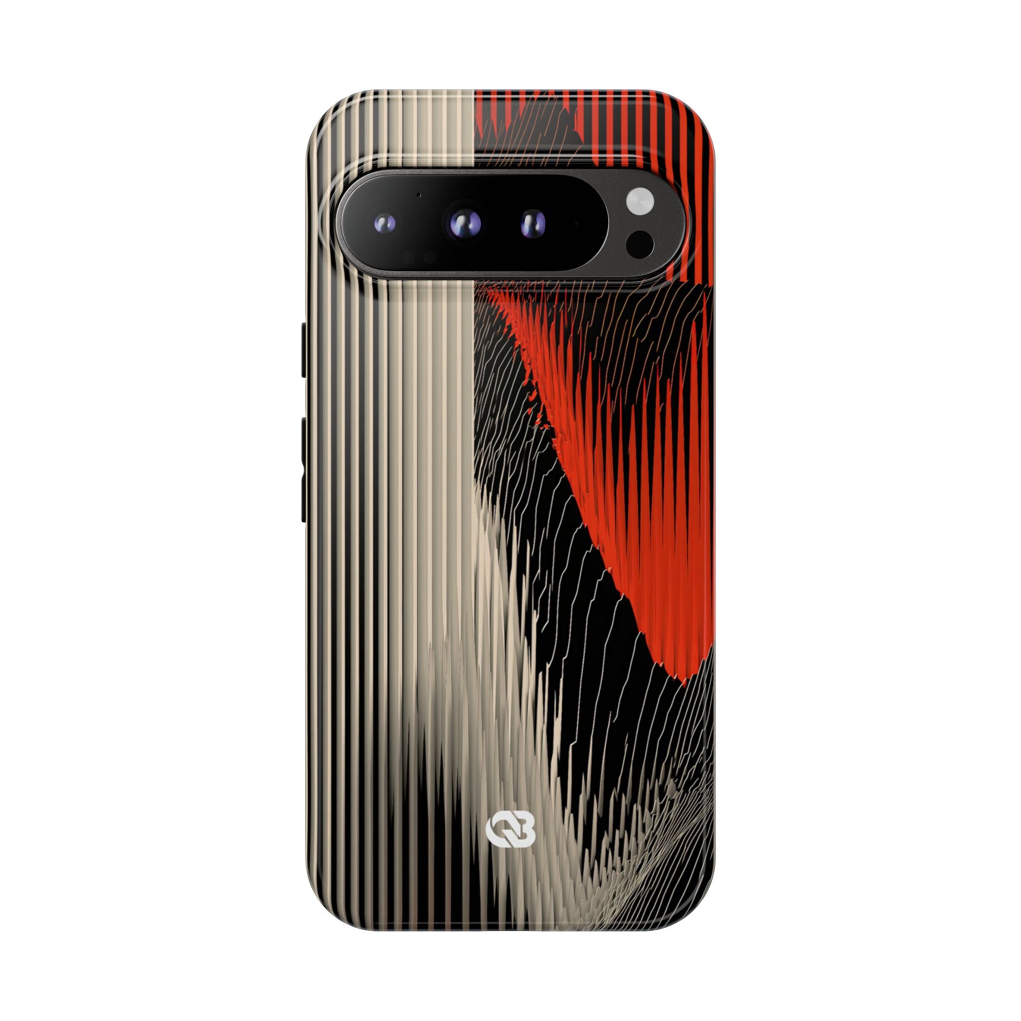 Red Tough Phone Case for Google Pixel - Crimson Pulse Topo