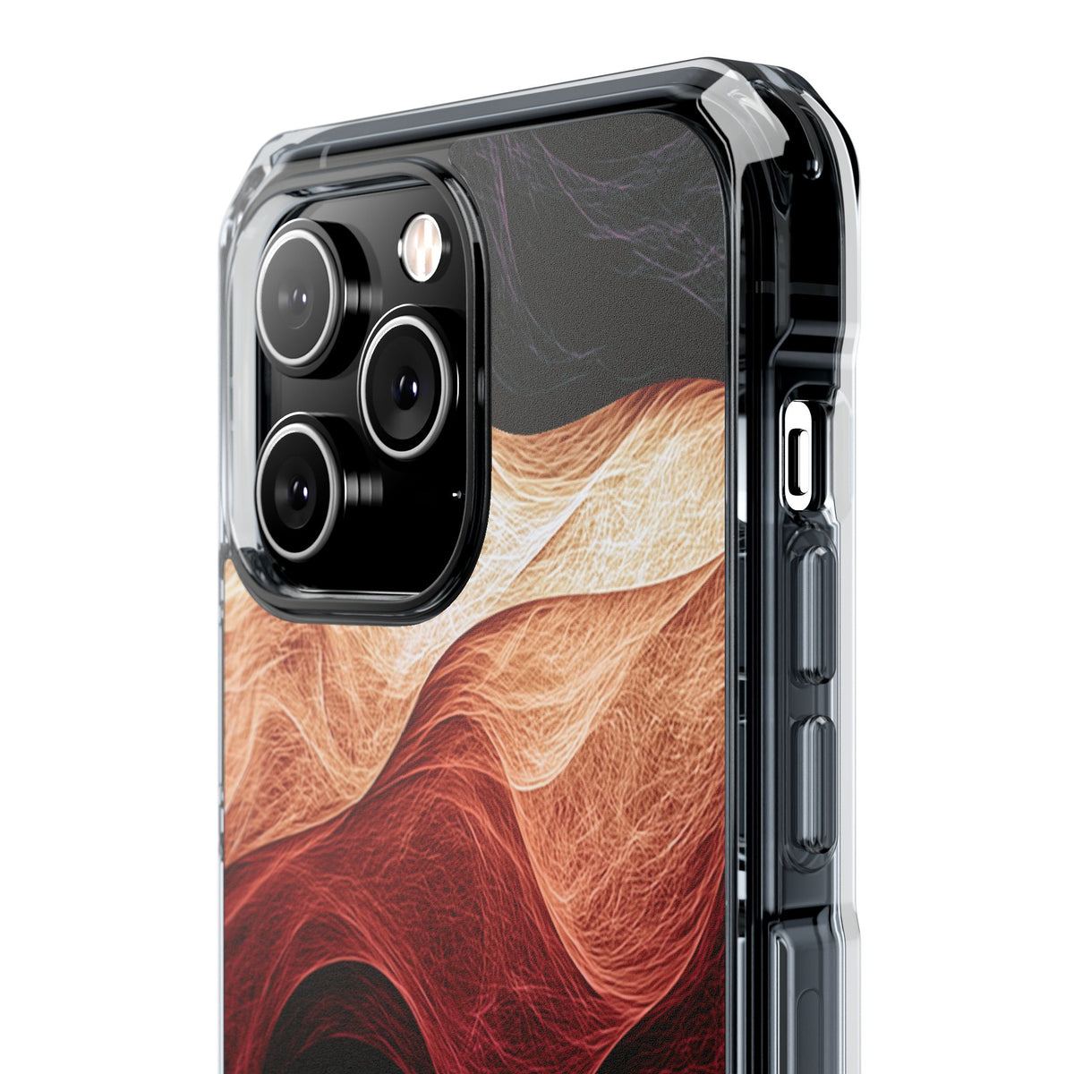 Ember Wave Dispersion · Clear Impact Magnetic Phone Case for iPhone · Red