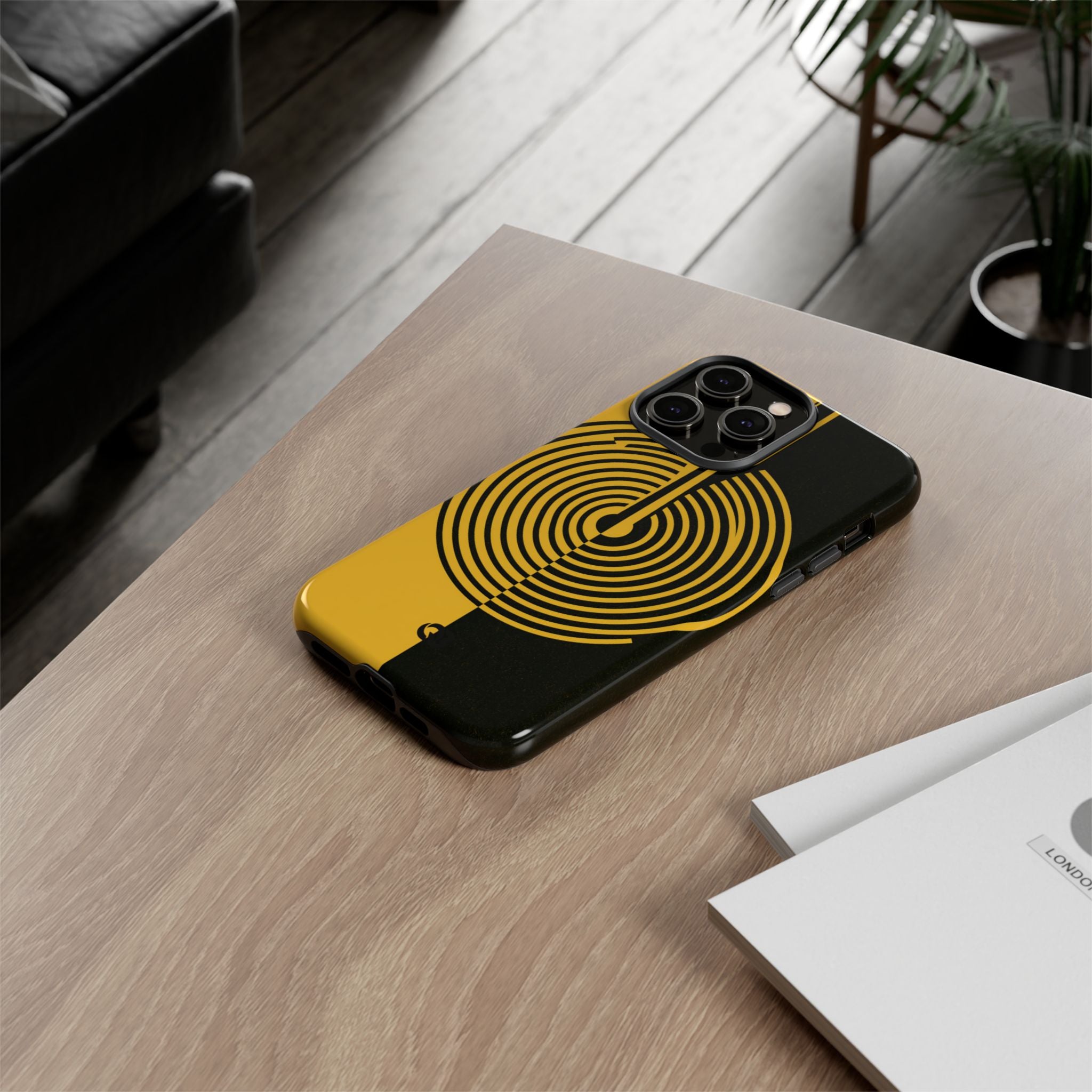 Yellow Tough Phone Case for iPhone - Voltage Sector Pulse