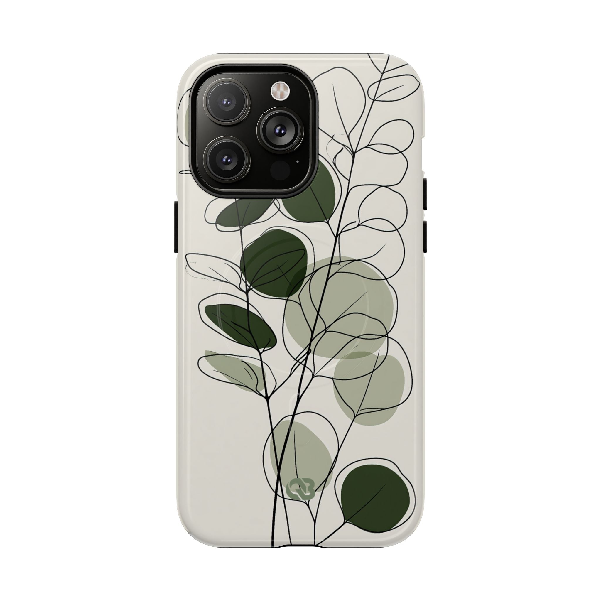 Green Tough 2.0 Magsafe Phone Case for iPhone - Muted Eucalyptus Sketch