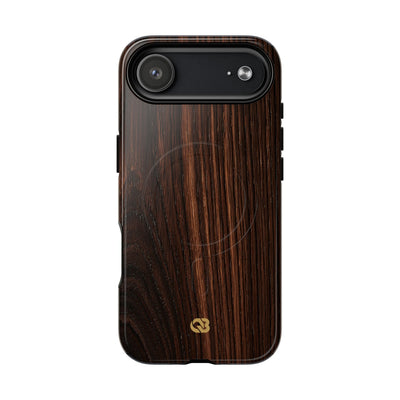 Brown Tough 2.0 Magsafe Phone Case for iPhone - Burnished Mahogany Grain