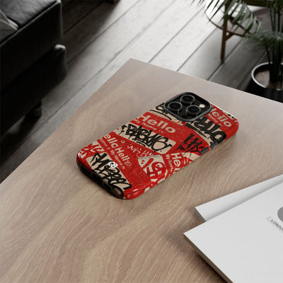Slap Tag Collage · Tough Phone Case for iPhone · Red