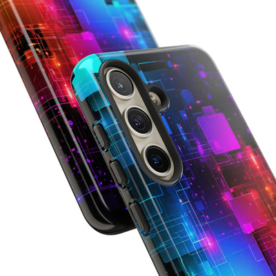 Spectral Circuit Grid · Tough Phone Case for Samsung · Black