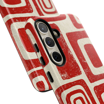 Vermilion Block Motif · Tough Phone Case for Samsung · Red