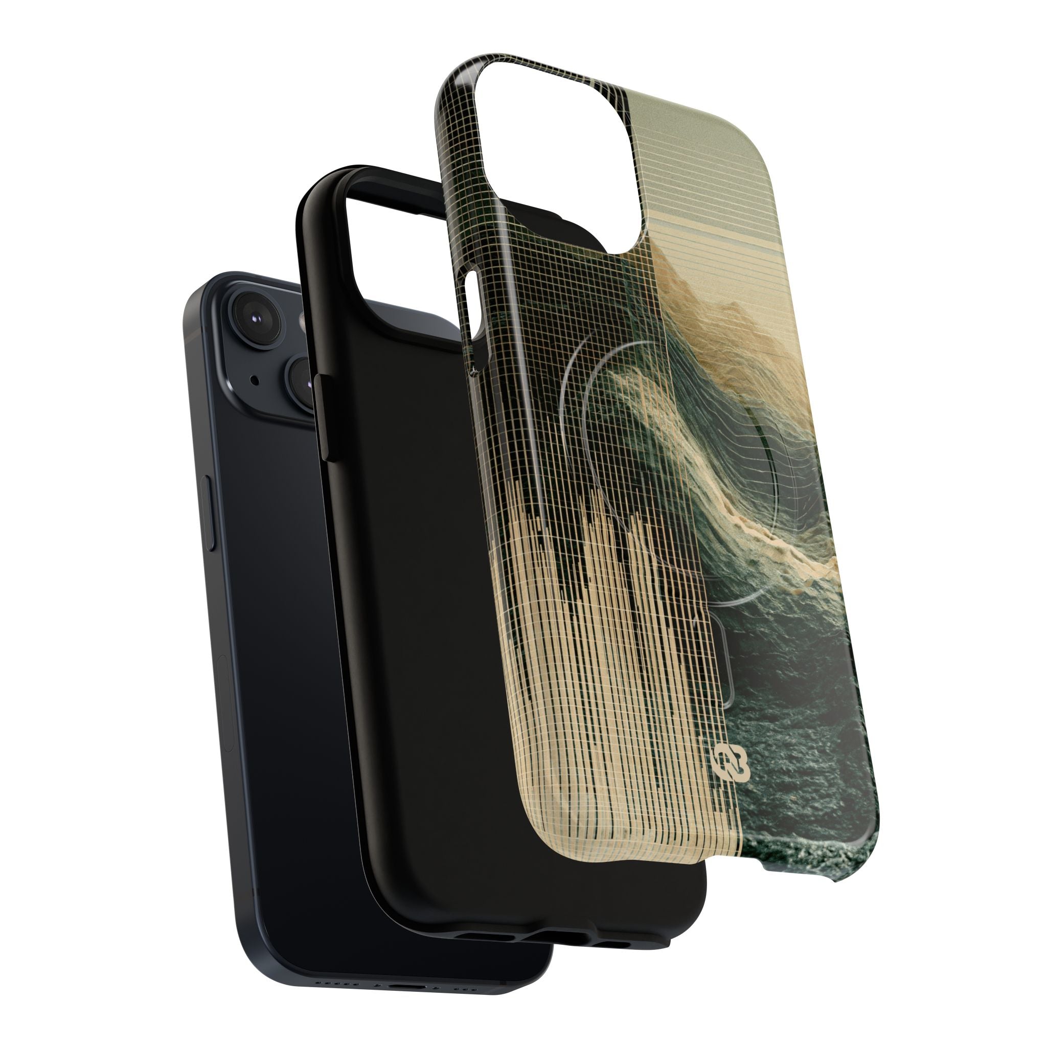 Beige Tough 2.0 Magsafe Phone Case for iPhone - Veridian Data Ridge