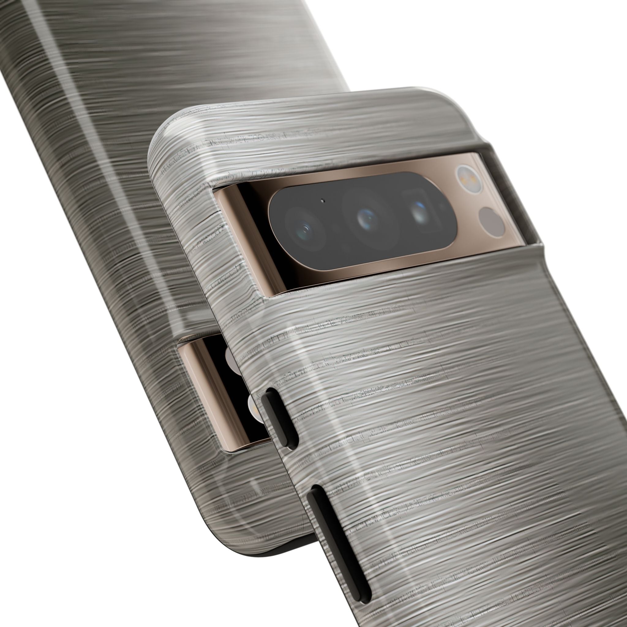 Grey Tough Phone Case for Google Pixel - Brushed Industrial Steel