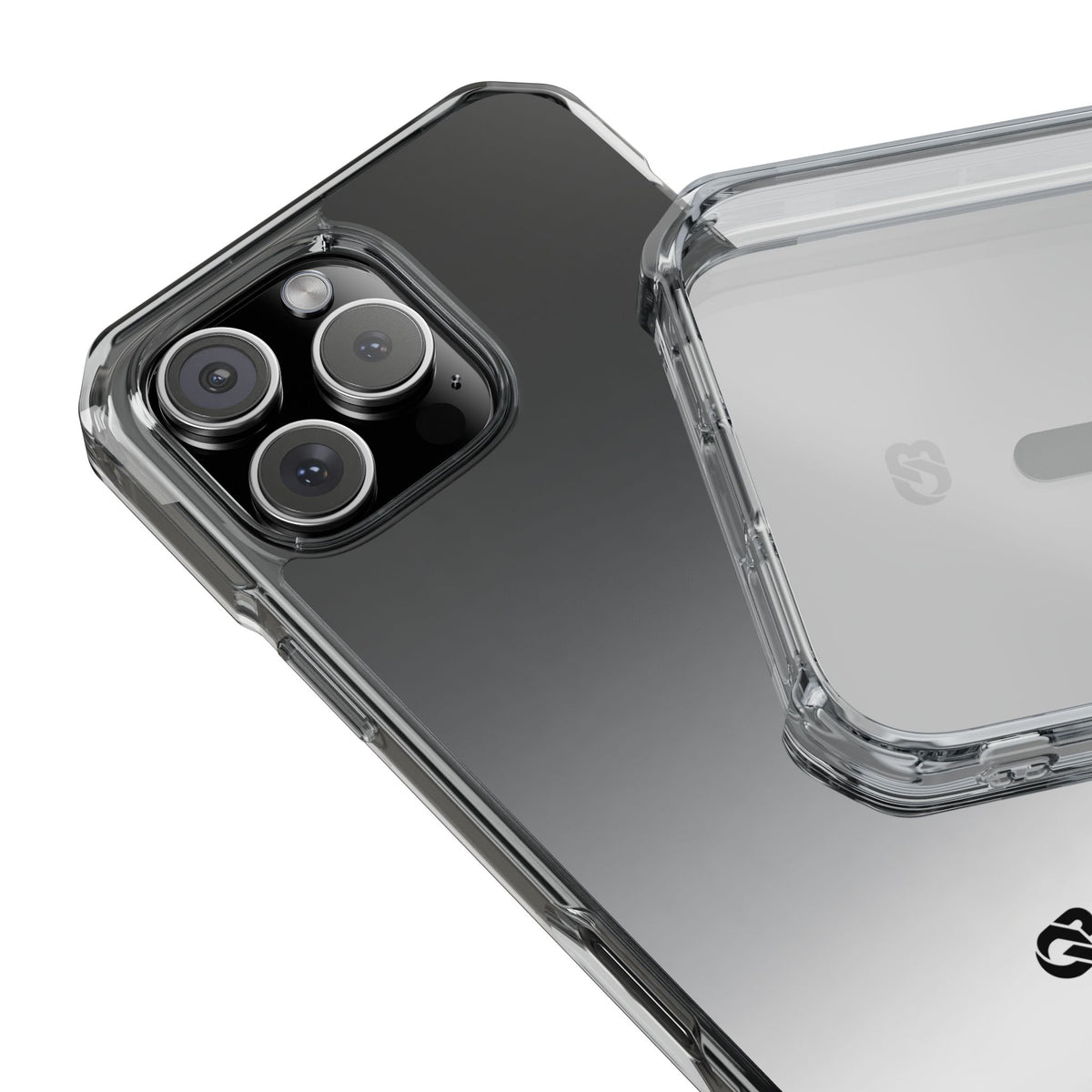 Noir Ombre Fade · Clear Impact Magnetic Phone Case for iPhone ·  Black