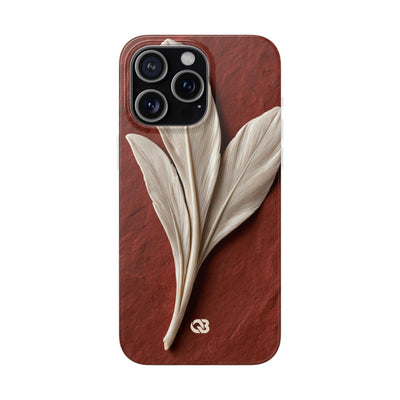 Carved Ivory Plume · Lite Phone Case for iPhone ·  Red