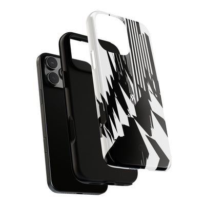 White Tough Phone Case for iPhone - Shattered Vector Spire
