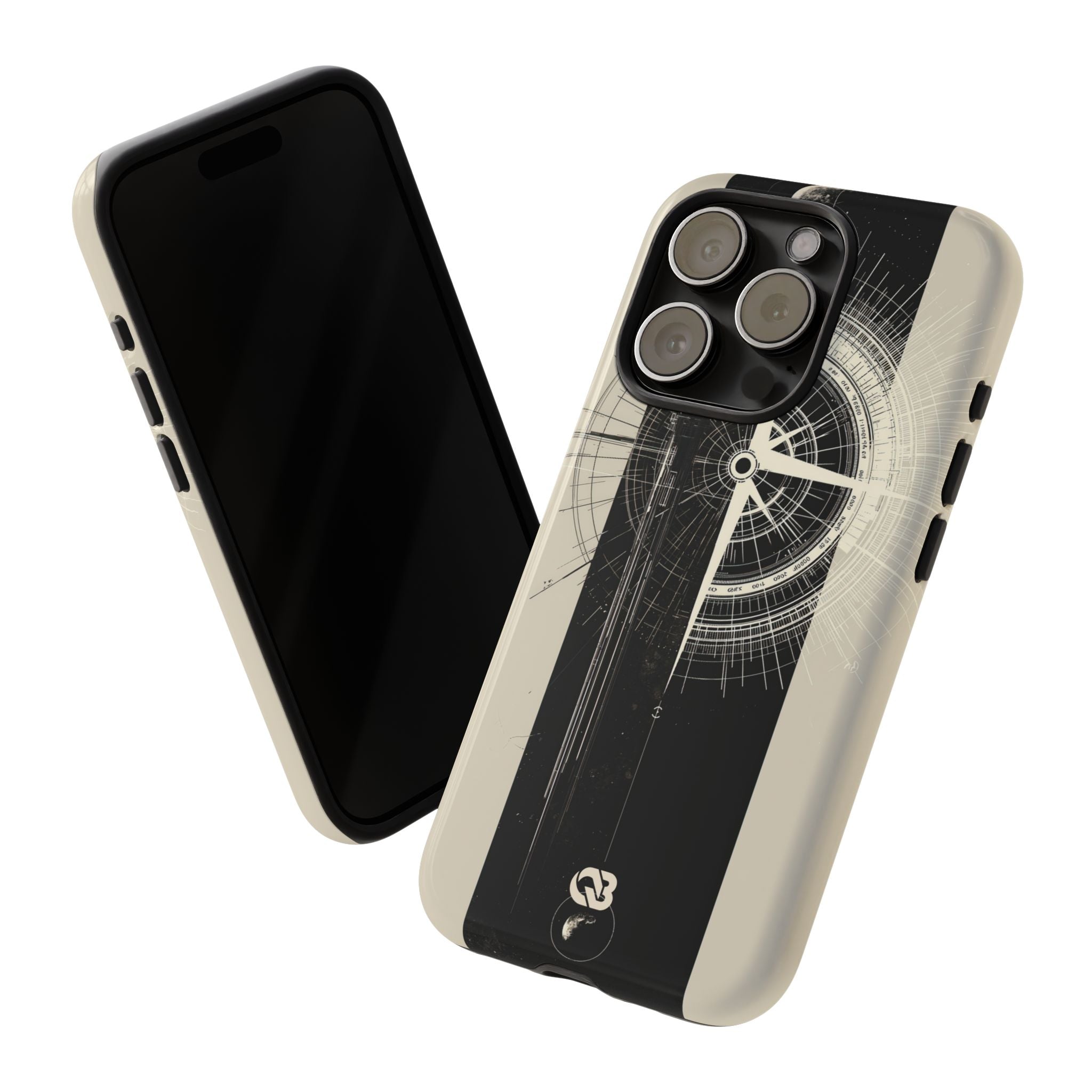 Beige Tough Phone Case for iPhone - Zenith Vector Spire