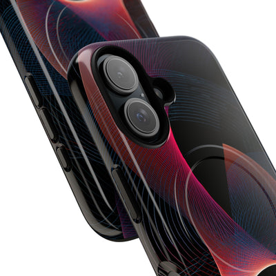 Black Tough 2.0 Magsafe Phone Case for iPhone - Cobalt Crimson Flux